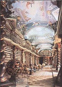 Baroque library - postcard